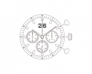 Movimento Miyota 6S50 - 15'''  Chrono big date