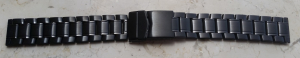 Bracciale in metallo colore NERO con chiusura di sicurezza mm.18