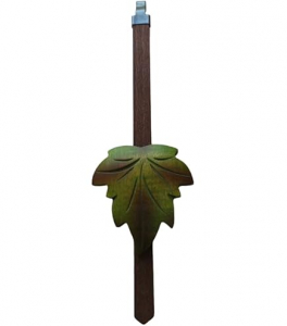 Pendolo per cucu medio, completo di asta e foglia di legno verde