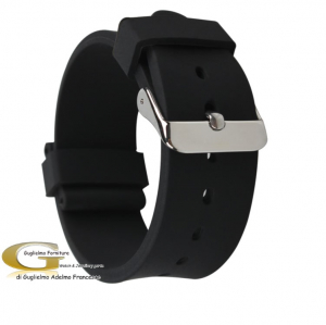 Cinturino in silicone colorato liscio con fibbia in metallo, colore NERO