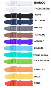 Cinturino in silicone liscio modello SWATCH IRONY ansa 19/22mm