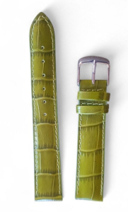 Cinturino in pelle Stampa Alligatore Semi imbottito col. VERDE GIADA 