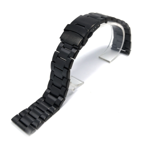 Bracciale in metallo massiccio Colore Nero con chiusura a deplayant