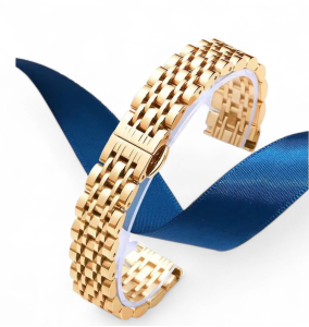 Bracciale in acciaio massiccio lucido DORATO, con chiusura deplayant a scomparsa attacco diritto