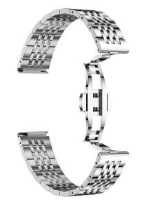 Bracciale in acciaio massiccio lucido, con chiusura deplayant a scomparsa attacco diritto