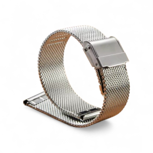 Bracciale in maglia Milano acciaio mm.0.60, con innesto rapido e chiusura di sicurezza