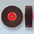 Spazzola in scotch brite ossido alluminio a grana extra fine per finitura 100x30 centro rosso
