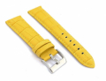 Cinturino in pelle Stampa Alligatore con leggera imbottitura colore GIALLO opaco mm.18
