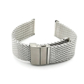 Bracciale Maglia Milano spessore mm 0.8 acciaio con chiusura a deplayant col. acciaio