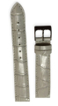 Cinturino in pelle Stampa Alligatore Lucido col. Grigio chiaro